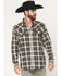 Image #1 - Moonshine Spirit&reg; Men's Viper Dobby Plaid Print Long Sleeve Snap Western Shirt, Black, hi-res