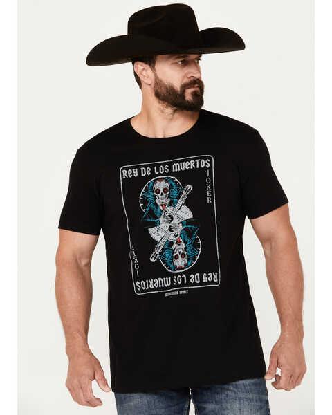Moonshine Spirit Men's Guitar Cards Short Sleeve Graphic T-Shirt, Black, hi-res