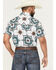 Image #4 - Rock & Roll Denim Men's Medallion Print Short Sleeve Snap Stretch Western Shirt, White, hi-res