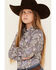 Image #2 - Cruel Girl Girls' Paisley Print Long Sleeve Snap Western Shirt, Grey, hi-res