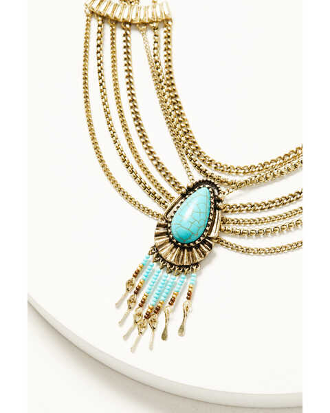 Image #2 - Shyanne Women's Desert Boheme Chain Necklace and Earring Jewelry Set, Gold, hi-res