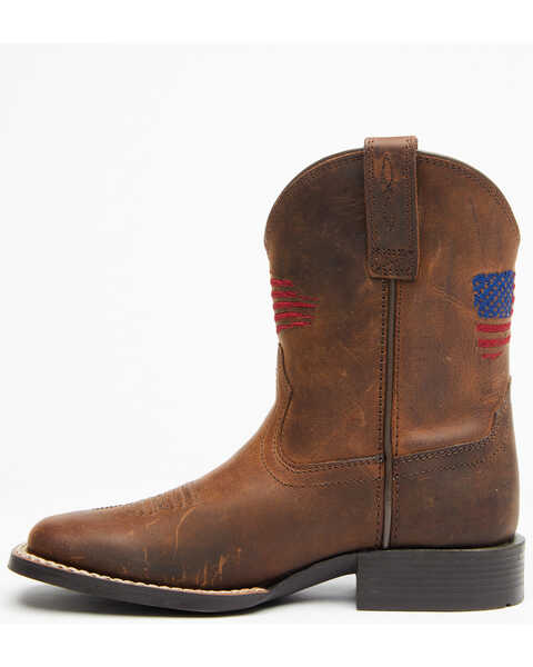 Ariat Boys' American Pride Western Boots - Square Toe, Brown, hi-res