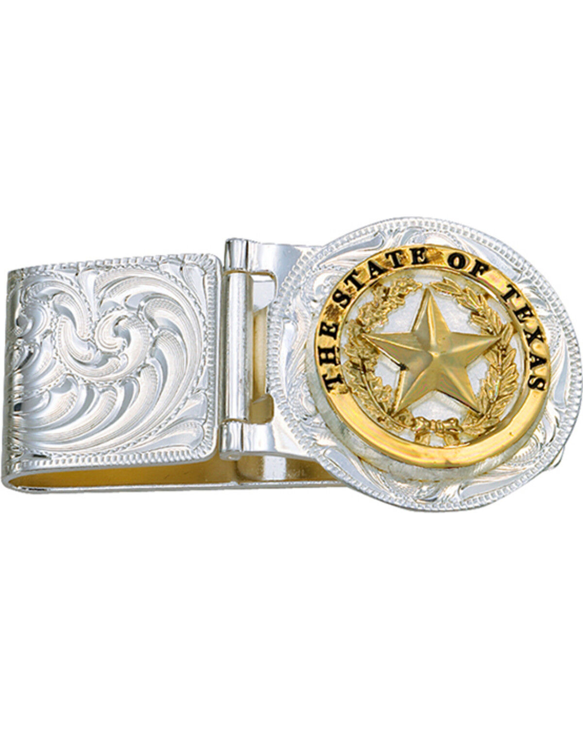 Image #1 - Montana Silversmiths Men's Texas Star Hinged Money Clip, Silver, hi-res