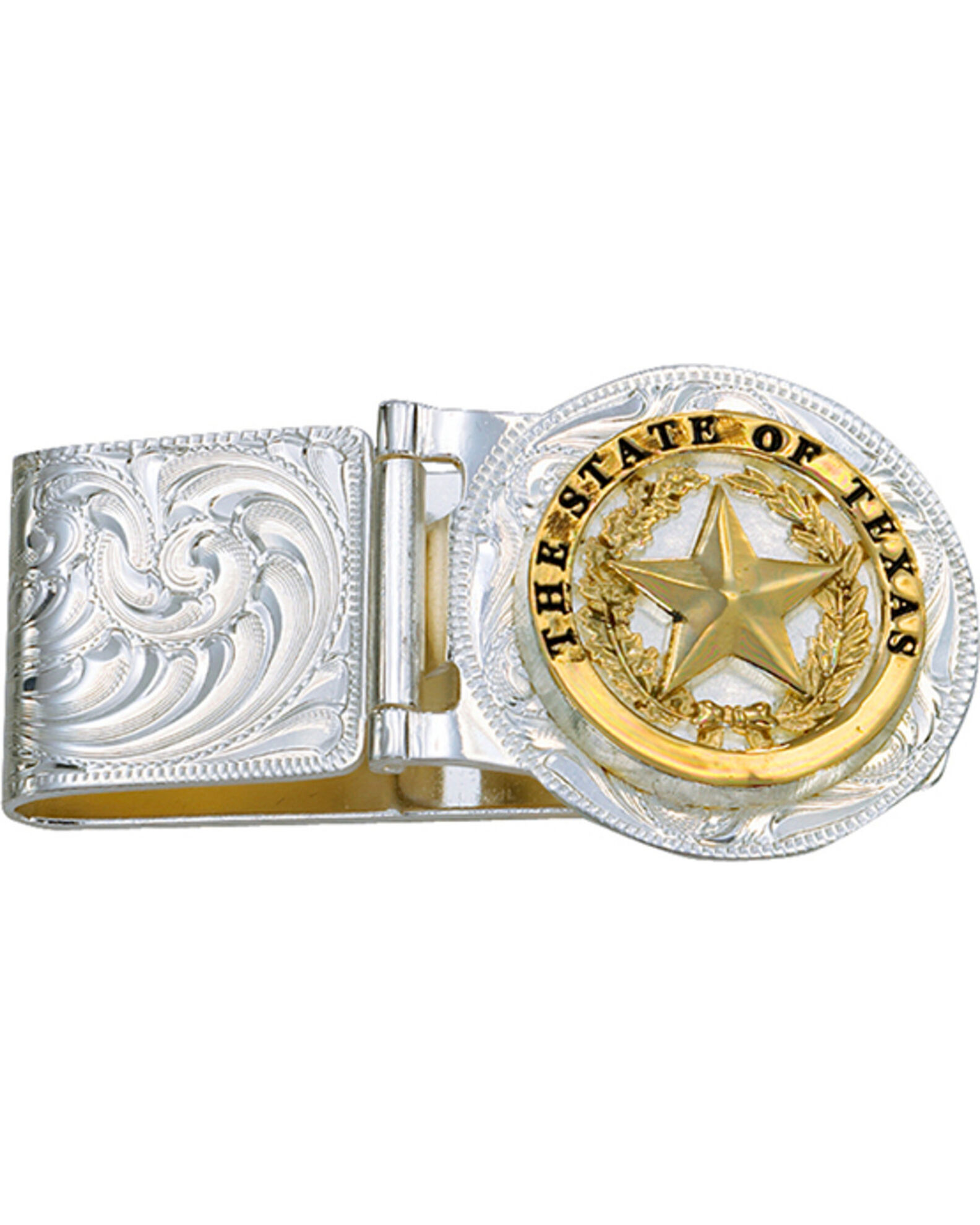 Image #1 - Montana Silversmiths Men's Texas Star Hinged Money Clip, Silver, hi-res