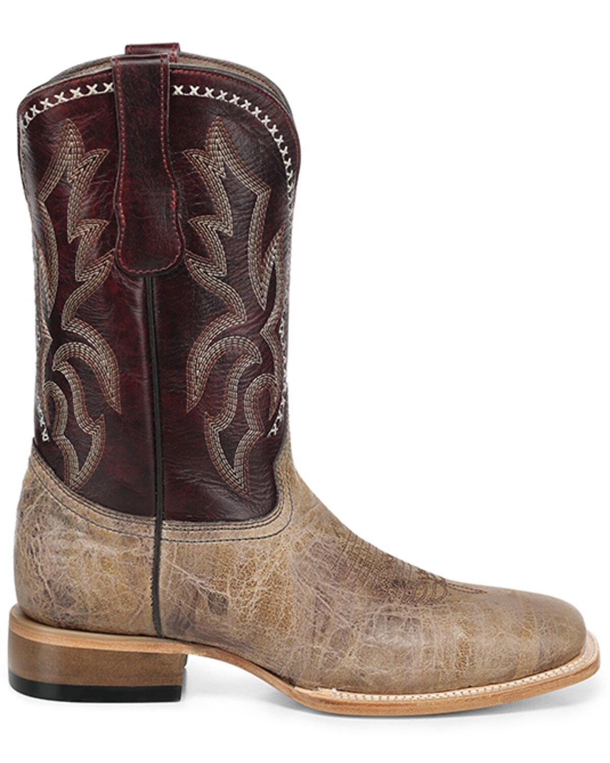 Image #2 - Circle G Men's Western Boots - Broad Square Toe, Red/brown, hi-res