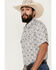 Image #2 - Cody James Men's High Plains Southwestern Print Short Sleeve Snap Western Shirt, Light Blue, hi-res