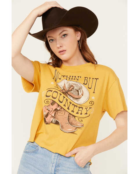 American Highway Women's Nothin But Country Short Sleeve Graphic Tee, Tan, hi-res