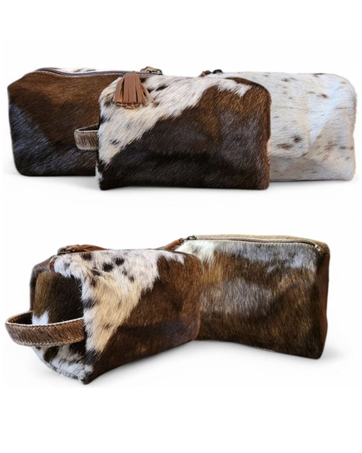 Image #2 - Ranch Junkie Women's Highlands Cowhide Cosmetic Bag, Chocolate, hi-res