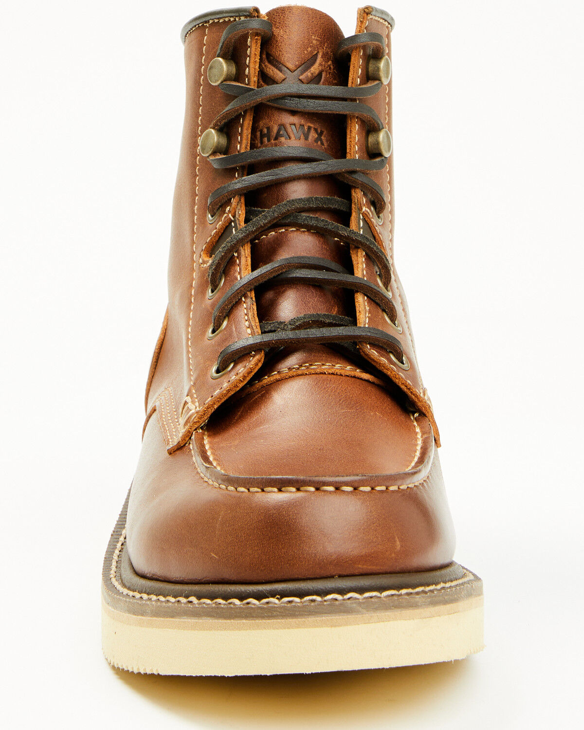 Image #4 - Hawx Men's 6" Lace-Up Moc Work Boots - Soft Toe, Brown, hi-res