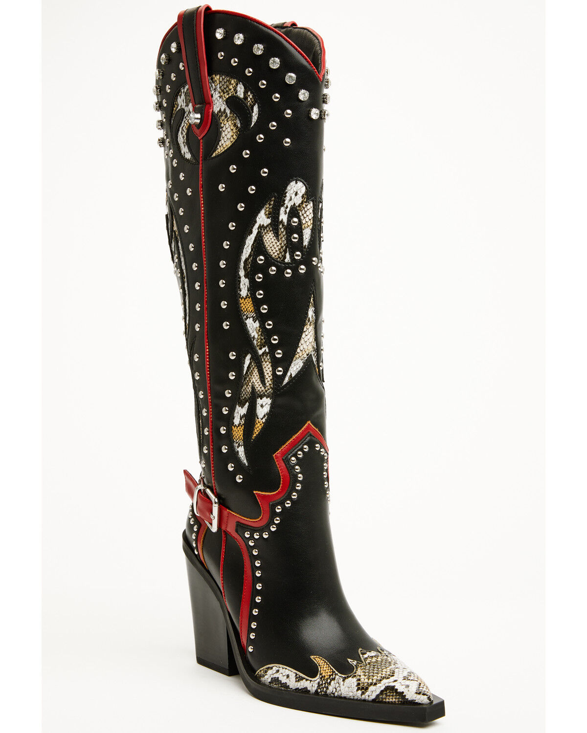 Image #1 - Azalea Wang Women's Hyperion Tall Western Boots - Snip Toe, Black, hi-res