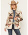 Image #1 - Panhandle Slim Women's Southwestern Print Button-Down Coat, Brown, hi-res