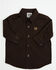 Image #1 - Cinch Infant Boys' Solid Long Sleeve Button-Down Stretch Western Shirt, Brown, hi-res