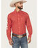Image #1 - Ariat Men's Team Fallon Geo Print Long Sleeve Button-Down Western Shirt, Red, hi-res