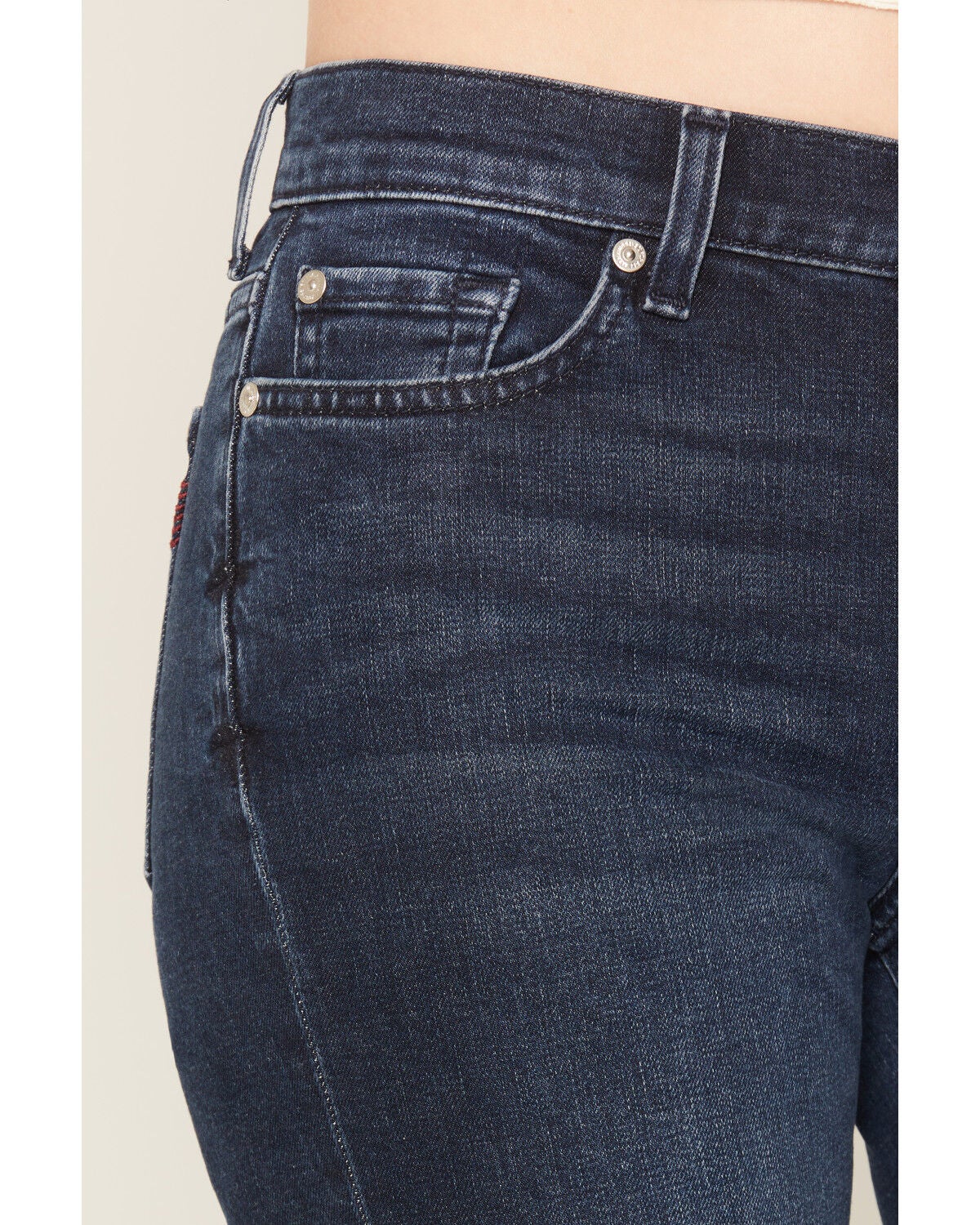 Image #2 - 7 For All Mankind Women's Shadowleaf Dark Wash High Rise 34" Dojo Trouser Stretch Denim Jeans, Dark Wash, hi-res