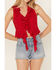 Image #3 - Miss Me Women's Textured Ruffle Tank Top, Red, hi-res