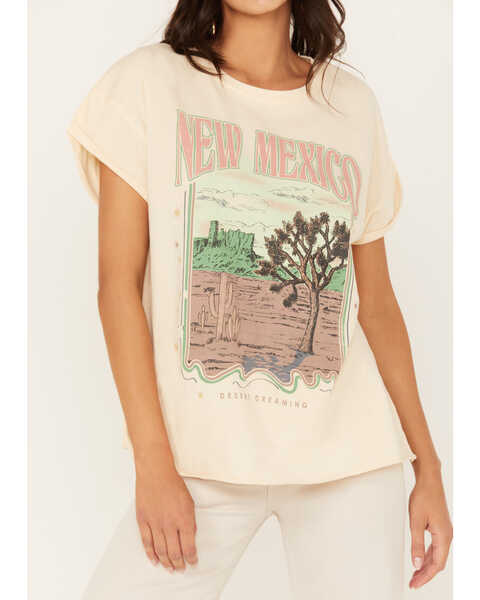 Image #3 - Cleo + Wolf Women's New Mexico Short Sleeve Graphic Tee, Sand, hi-res