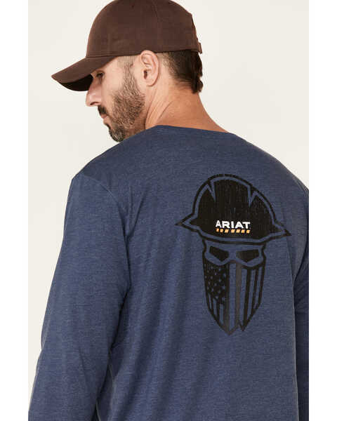 Image #4 - Ariat Men's Rebar Workman Full Coverage Graphic Long Sleeve Work T-Shirt , Slate, hi-res