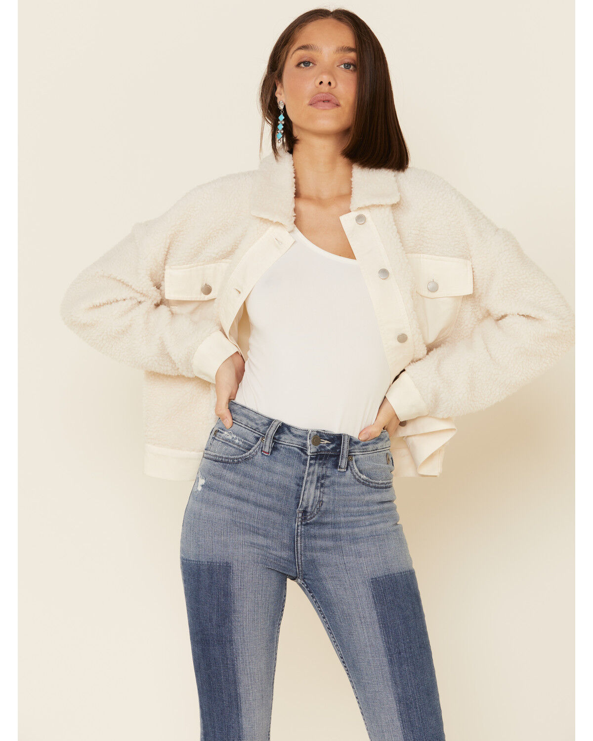 Cream trucker jacket