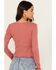 Image #4 - Bila Women's Pointelle Reed Long Sleeve Top , Burgundy, hi-res