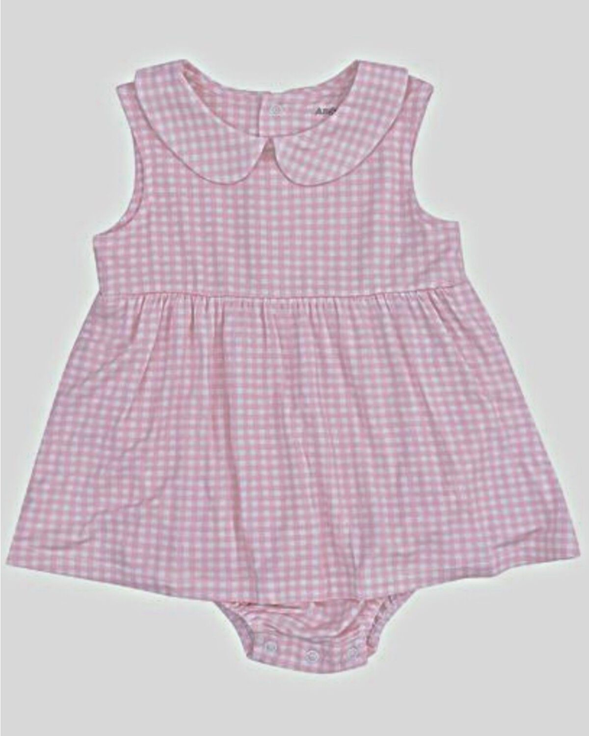 Angel Dear Infant Girls' Gingham Print Sleeveless Onesie with Skirt, Pink, hi-res
