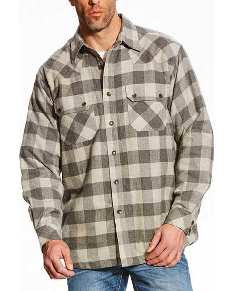 Ariat Men's Grey Wes Retro Shirt Western Woven Jacket , Grey, hi-res