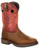 Image #1 - Georgia Boot Men's Carbo-Tec LT Waterproof Western Work Boots - Square Toe, Brown, hi-res