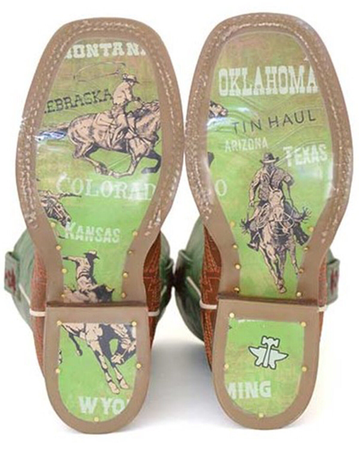 Image #2 - Tin Haul Boys' I Am In Stitches Western Boots - Broad Square Toe, Brown, hi-res
