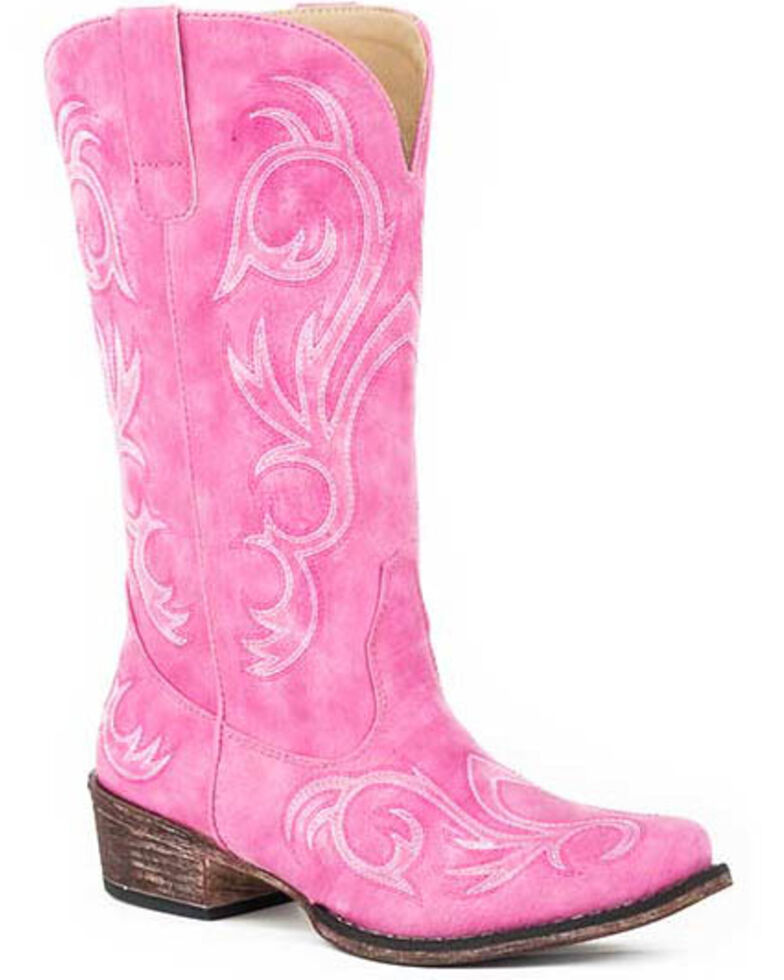 Roper Women's Riley Western Boots - Snip Toe, Pink, hi-res