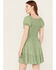 Image #4 - Angie Women's Floral Print Short Sleeve Mini Dress, Green, hi-res