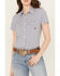 Image #3 - Ariat Women's Gingham Print Short Sleeve Button-Down VentTEK Stretch Shirt, Blue/white, hi-res