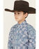 Image #2 - Ely Walker Boys' Quilted Print Long Sleeve Snap Western Shirt, Blue, hi-res