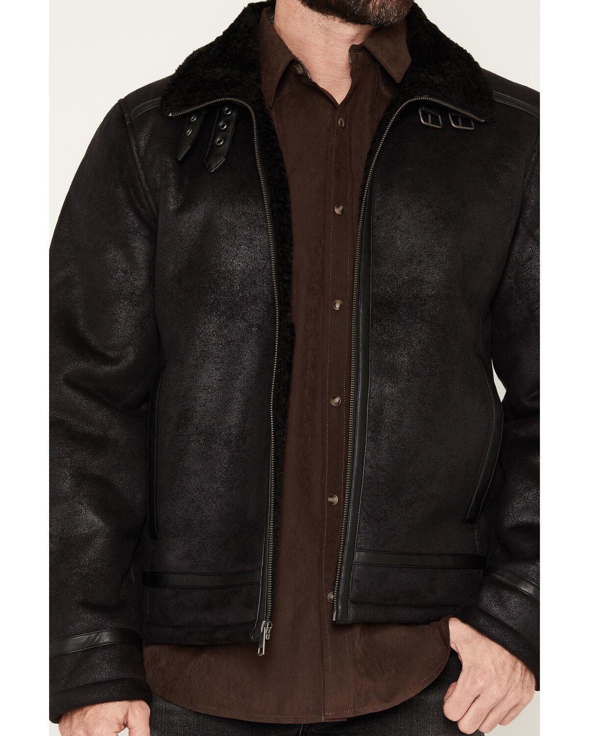 Image #3 - Moonshine Spirit&reg; Men's Faux Shearling Sherpa Lined Jacket, Black, hi-res