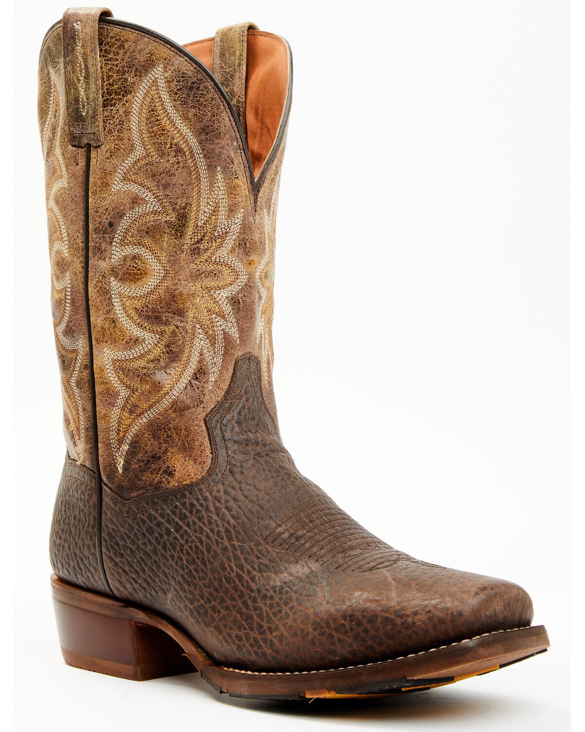 Dan Post Men's Western Performance Boots - Broad Square Toe, Chocolate, hi-res