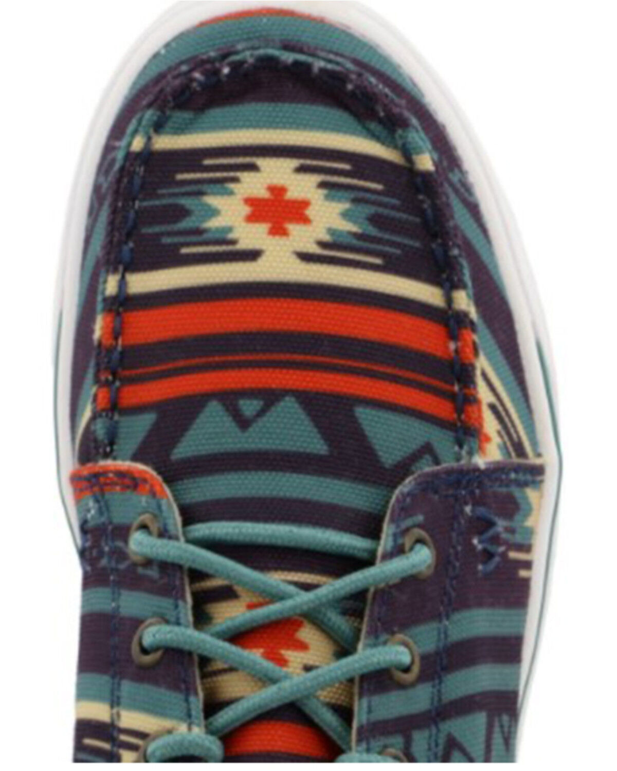 Image #6 - Wrangler Footwear Retro Women's Navy Southwestern Shoes - Moc Toe, Multi, hi-res
