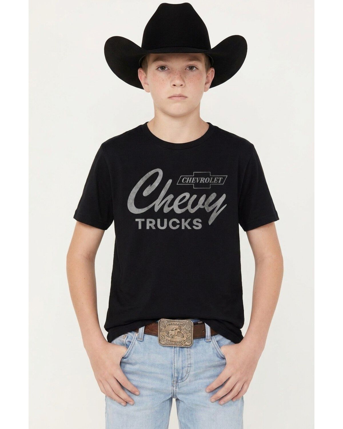 Image #1 - Chevy Boys' Chevy Trucks Short Sleeve Graphic T-Shirt, Black, hi-res