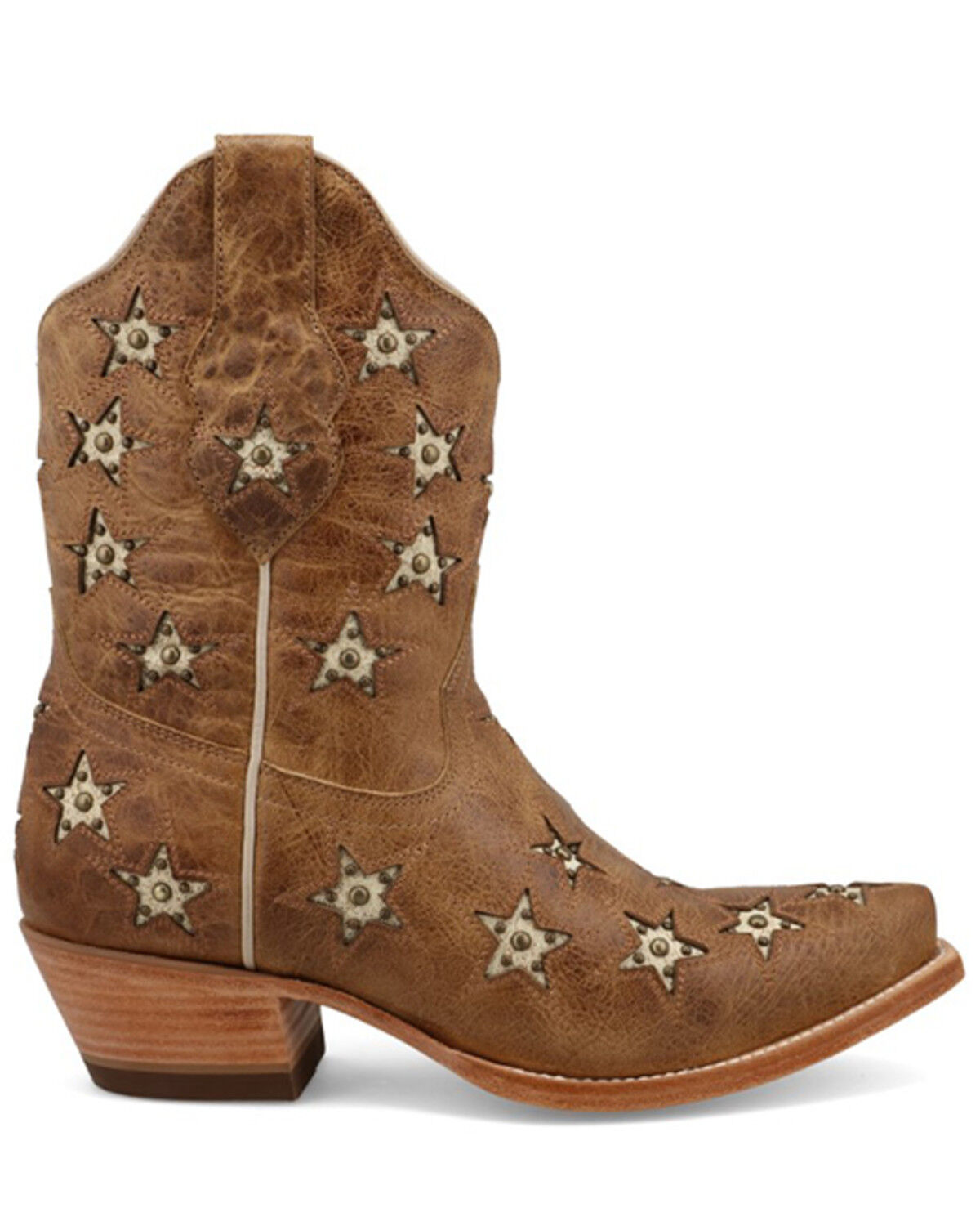 Image #2 - Black Star Women's Marfa Shortie Western Boots - Snip Toe, Caramel, hi-res