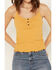 Image #3 - Cleo + Wolf Women's Rib Knit Henley Tank, Light Yellow, hi-res