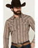Image #2 - Gibson Men's Show Downer Floral Striped Long Sleeve Snap Western Shirt, Brown, hi-res