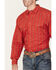 Image #3 - Scully Men's Skull Striped Long Sleeve Pearl Snap Western Shirt, Red, hi-res