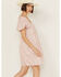Image #2 - Yura Women's Floral Print Short Sleeve Mini Dress , Pink, hi-res