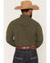 Image #4 - Ferrell Men's Tek Solid Short Sleeve Pearl Snap Stretch Performance Western Shirt, Olive, hi-res