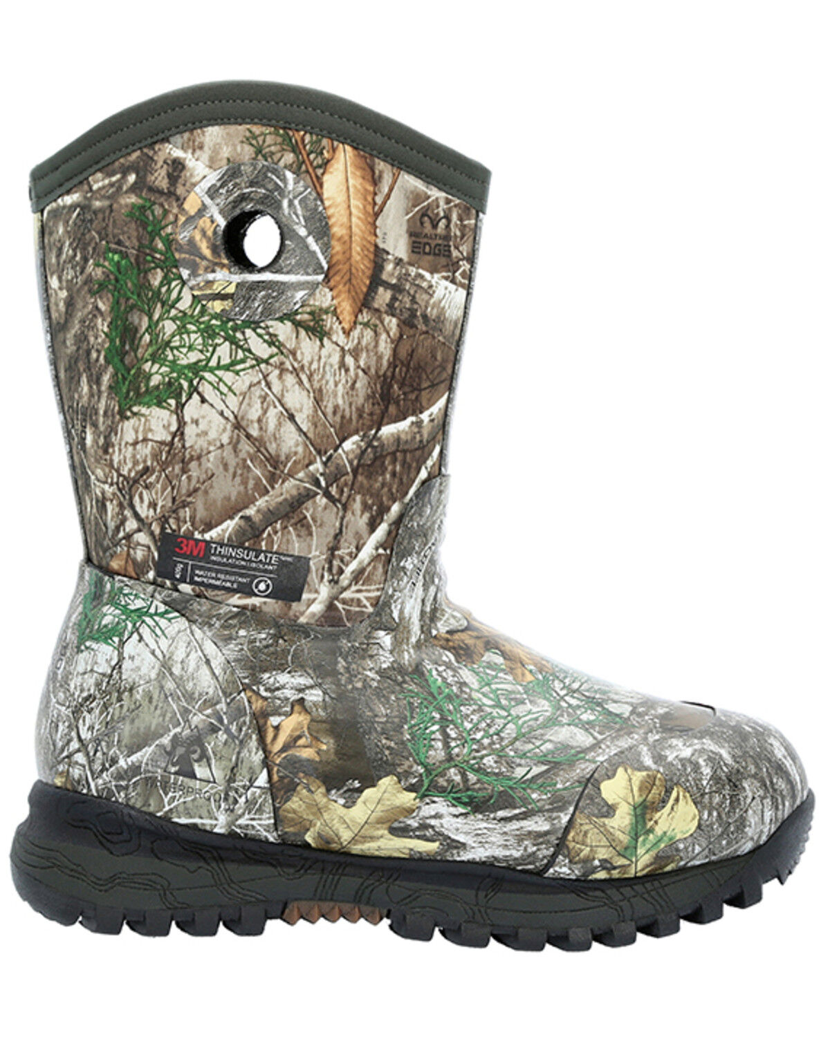 Image #2 - Rocky Boys' Spike Waterproof 400G Insulated Rubber Boots, Camouflage, hi-res