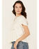 Image #2 - Cleo + Wolf Women's Bella Pintuck Detail Peasant Short Sleeve Blouse, Cream, hi-res