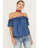 Image #1 - Free People Women's Maxine Top, Medium Wash, hi-res