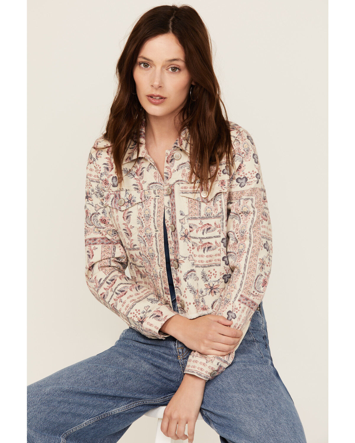 Image #1 - Shyanne Women's Americana Print Denim Jacket, Multi, hi-res