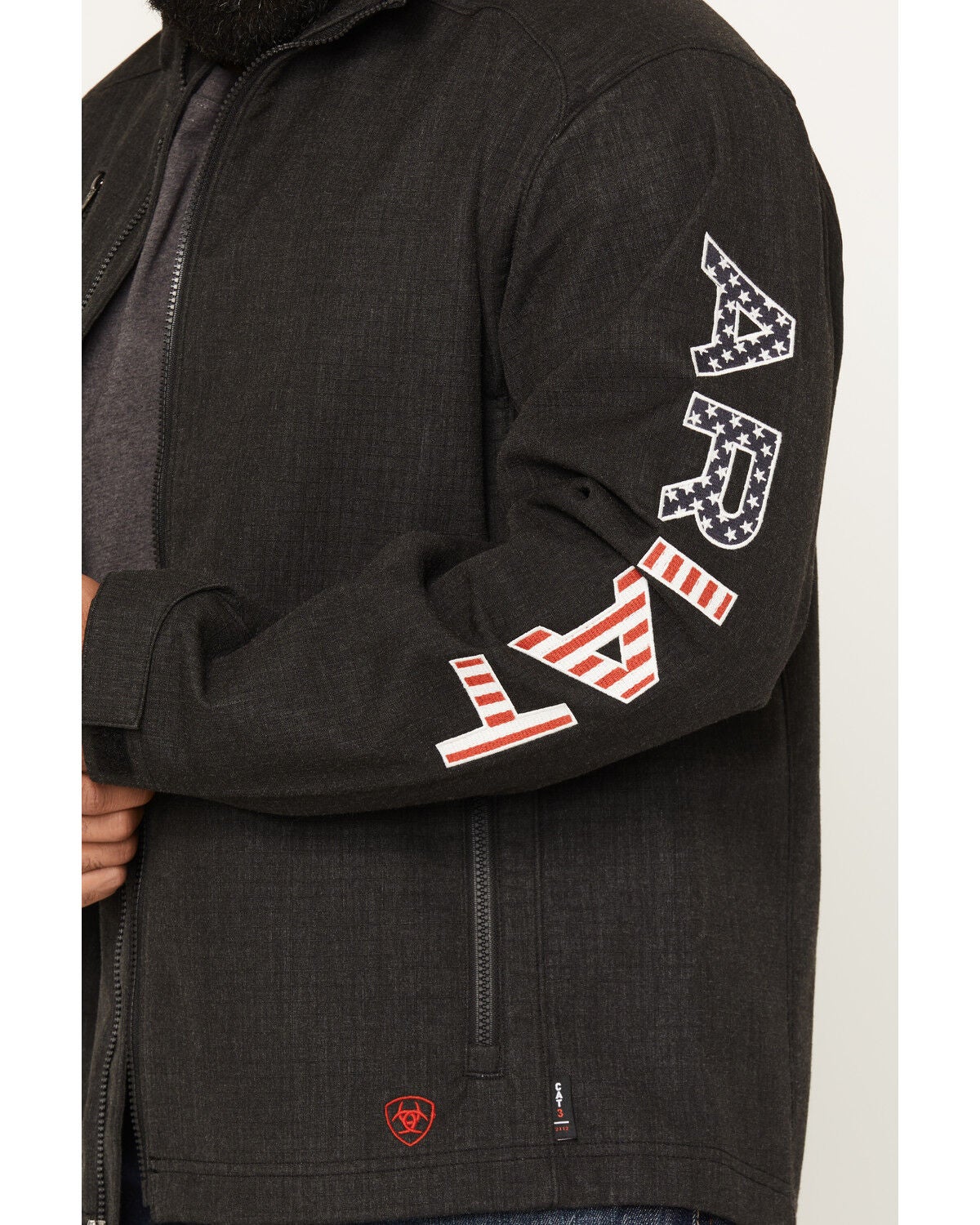 Image #3 - Ariat Men's FR Team Logo Softshell Jacket, Black, hi-res