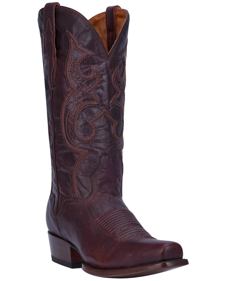 El Dorado Men's Handmade Chocolate Goatskin Cowboy Boots - Snip Toe, Chocolate, hi-res