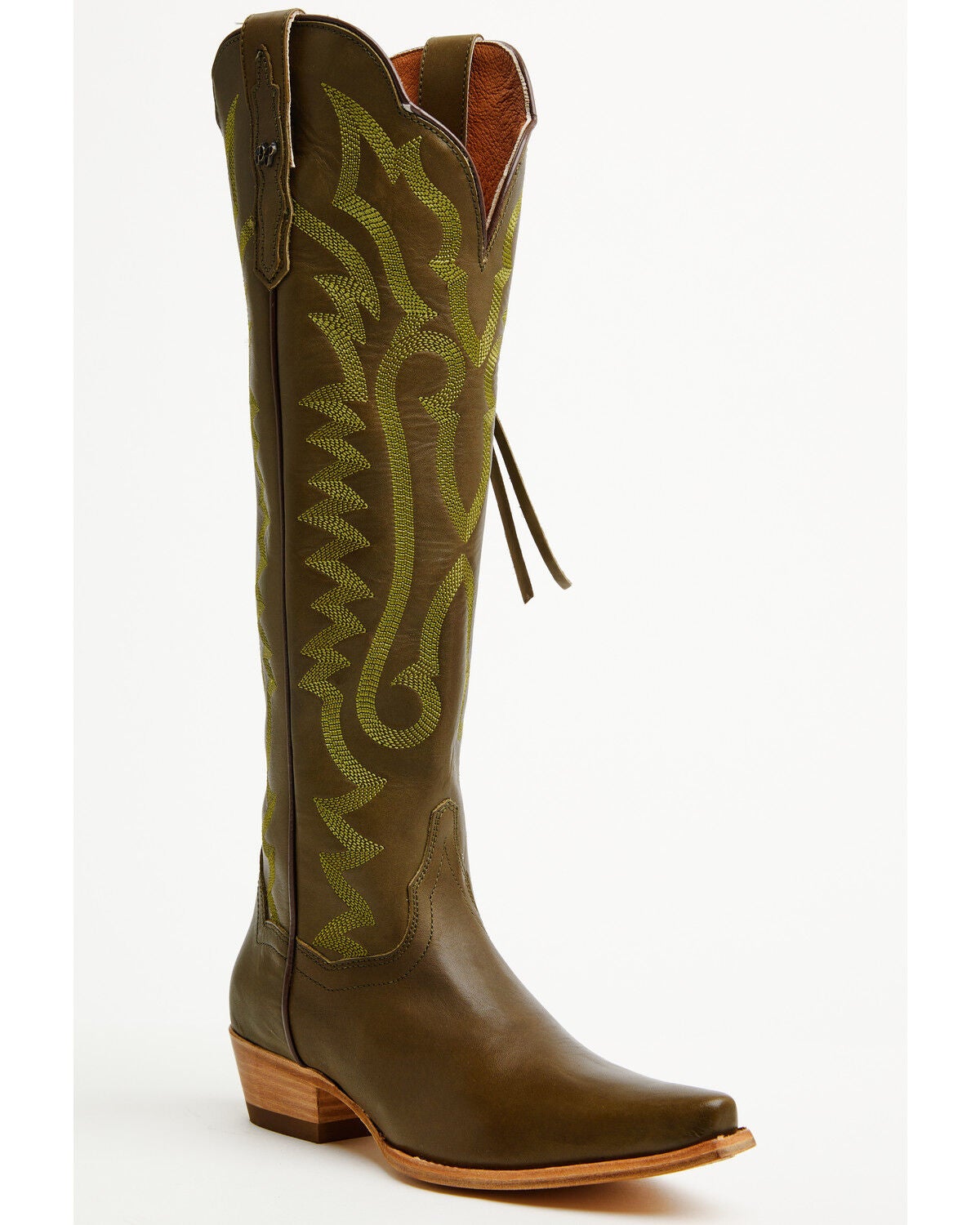 Image #1 - Dan Post Women's Heartland Tall Western Boots - Snip Toe, Olive, hi-res