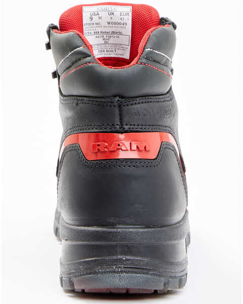Image #5 - Wolverine x Ram Collection Men's Rebel Work Boots - Composite Toe, Black, hi-res