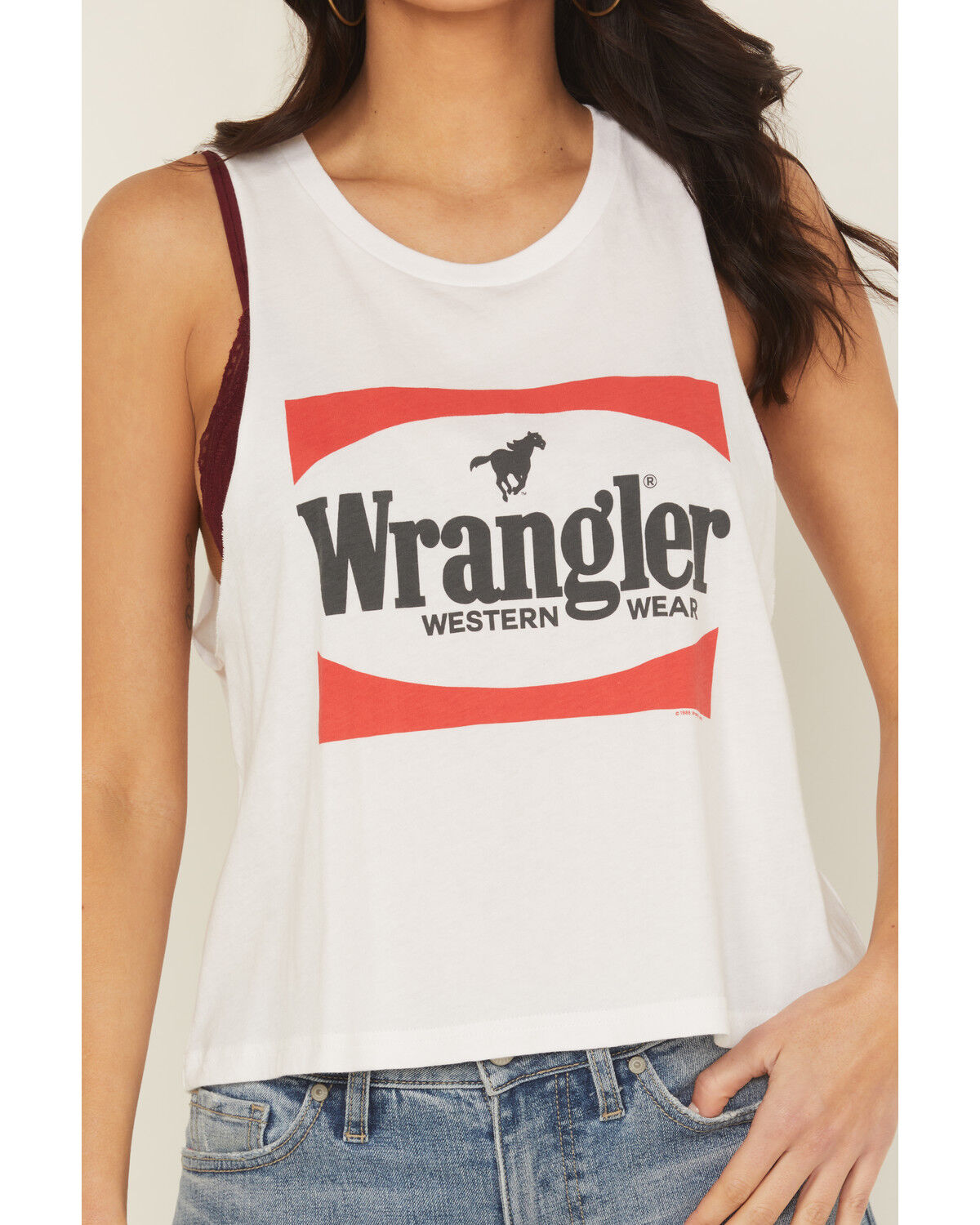 Image #3 - Wrangler Women's Logo Sleeveless Graphic Muscle Tank, White, hi-res